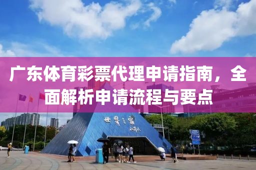 广东体育彩票代理申请指南，全面解析申请流程与要点